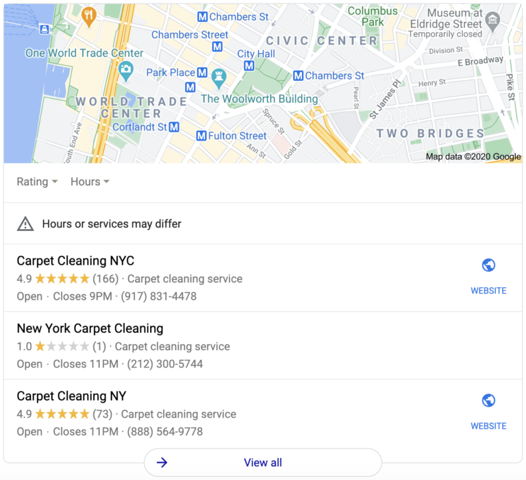 google maps search