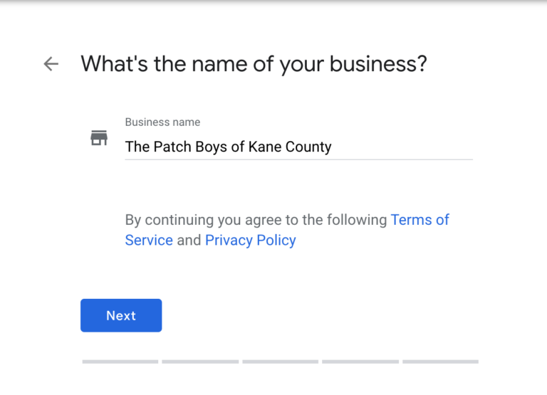 google my business name